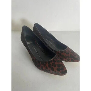 Women's DV Dolce Vita Brown Leopard Print Heels Size Calf Fur 8.5 M GUC!